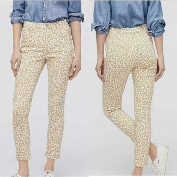 J. Crew | 10" Highest Rise Toothpick Jeans | Safari Leopard | Size 25 - Picture 1 of 14